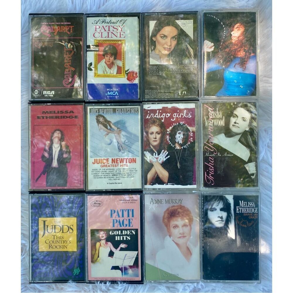 Set of 12 Vintage Female Music Artist 70’s 80’s 90”s Cassette Tapes Bundle Deal